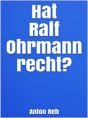 cover image of Hat Ralf Ohrmann recht?